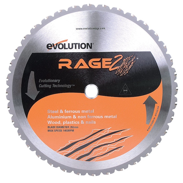 Evolution 14 in. D X 1 in. Rage 2 Carbide Tipped Steel Circular Saw Blade 36 teeth